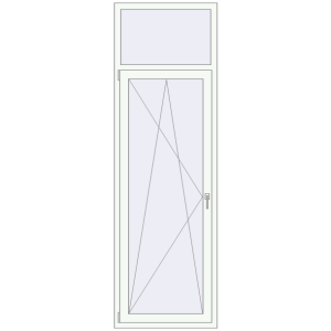 Kopen Balkondeuren 800x2510 mm KORSA STANDARD (REHAU Euro 70) BALKON DOOR RAL 9016 Traffic white two-sided