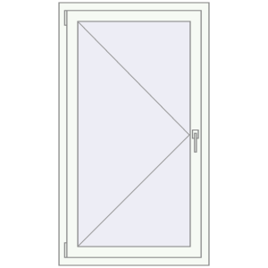 Kopen Omdraaien 810x1410 mm KORSA ENERGY-SAVING (REHAU SYNEGO MD) RAL 9016 Traffic white two-sided