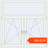Prijzen Omdraaien 1500x1526 mm KORSA OPTIMUM 70 (REHAU Euro 70) RAL 9016 Traffic white two-sided. Prijs: 957.66 EUR