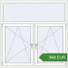 Prijzen Omdraaien 1500x1500 mm KORSA OPTIMUM 70 (REHAU Euro 70) RAL 9016 Traffic white two-sided. Prijs: 947.81 EUR