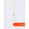 Prijzen Omdraaien 1300x1800 mm KORSA OPTIMUM 70 (REHAU Euro 70) RAL 9016 Traffic white two-sided. Prijs: € 889,82