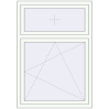 Prijzen Omdraaien 1050x1500 mm KORSA OPTIMUM 70 (REHAU Euro 70) RAL 9016 Traffic white two-sided