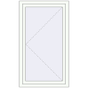 Prijzen Omdraaien 810x1410 mm KORSA ENERGY-SAVING (REHAU SYNEGO MD) RAL 9016 Traffic white two-sided