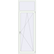 Balkondeuren 860x2630 mm KORSA STANDARD (REHAU Euro 70) BALKON DOOR RAL 9016 Traffic white two-sided