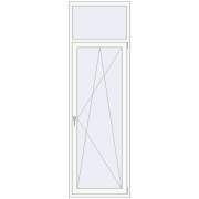 Balkondeuren 800x2540 mm KORSA STANDARD (REHAU Euro 70) BALKON DOOR RAL 9016 Traffic white two-sided