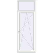 Balkondeuren 900x2540 mm KORSA STANDARD (REHAU Euro 70) BALKON DOOR RAL 9016 Traffic white two-sided