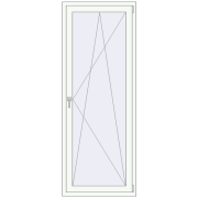 Balkondeuren 800x2100 mm KORSA STANDARD (REHAU Euro 70) BALKON DOOR RAL 9016 Traffic white two-sided