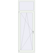 Balkondeuren 800x2510 mm KORSA STANDARD (REHAU Euro 70) BALKON DOOR RAL 9016 Traffic white two-sided