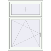 KORSA OPTIMUM 70 (REHAU Euro 70) 1050x1500 mm RAL 9016 Traffic white two-sided