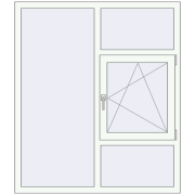 Omdraaien 1300x1500 mm KORSA ENERGY-SAVING (REHAU SYNEGO MD) RAL 9016 Traffic white two-sided