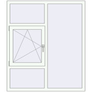 Omdraaien 1300x1500 mm KORSA OPTIMUM 70 (REHAU Euro 70) RAL 9016 Traffic white two-sided