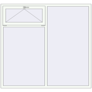 KORSA OPTIMUM 70 (REHAU Euro 70) 1900x1770 mm RAL 9016 Traffic white two-sided