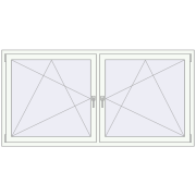KORSA ENERGY-SAVING (REHAU SYNEGO MD) 2000x1000 mm RAL 9016 Traffic white two-sided