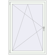 Omdraaien 1100x1496 mm KORSA ENERGY-SAVING (REHAU SYNEGO MD) RAL 9016 Traffic white two-sided