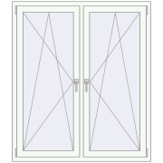KORSA ENERGY-SAVING (REHAU SYNEGO MD) 1300x1500 mm RAL 9016 Traffic white two-sided