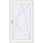 Omdraaien 810x1410 mm KORSA OPTIMUM 70 (REHAU Euro 70) RAL 9016 Traffic white two-sided
